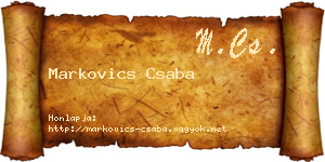 Markovics Csaba névjegykártya