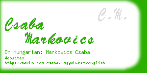 csaba markovics business card